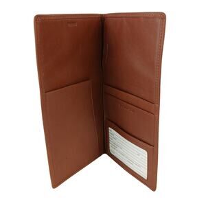 Royce Buttery Soft Leather Passport Wallet Brown Extra Long